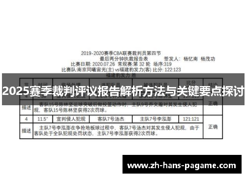 2025赛季裁判评议报告解析方法与关键要点探讨